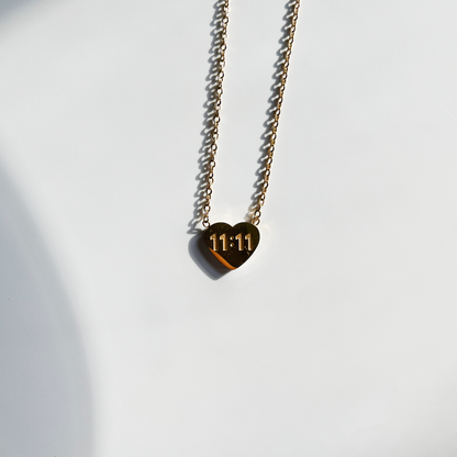 The 11:11 Heart Necklace (Anti-tarnish)